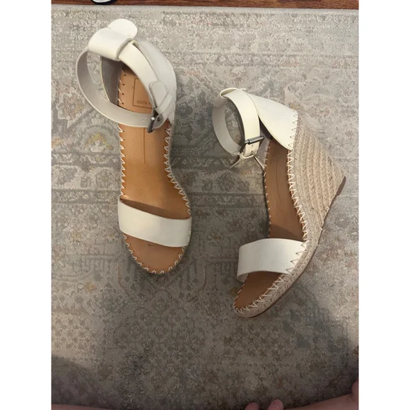 Women's Dolce Vita Cream Beige Espadrille Wedge Sandals Size 10 - Picture 1 of 10